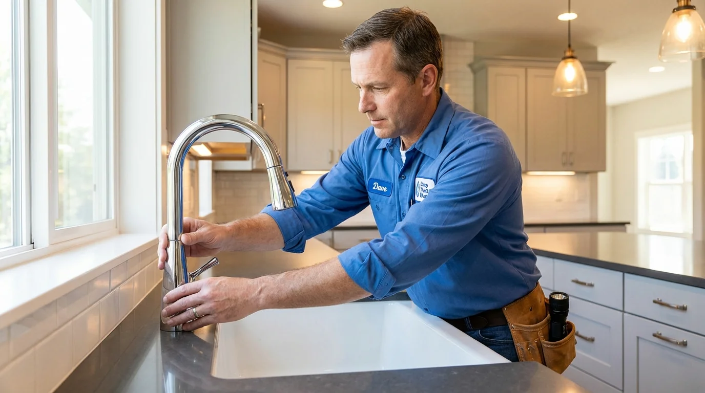 Kitchen faucet installation by Johns Plumbing LLC in Belleville